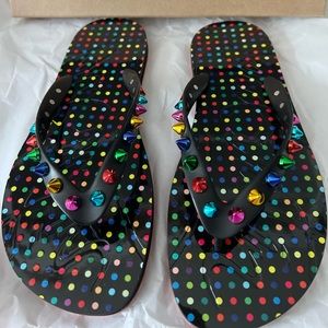 Women’s Christian Louboutin Flip Flops Spikes Black/Multi